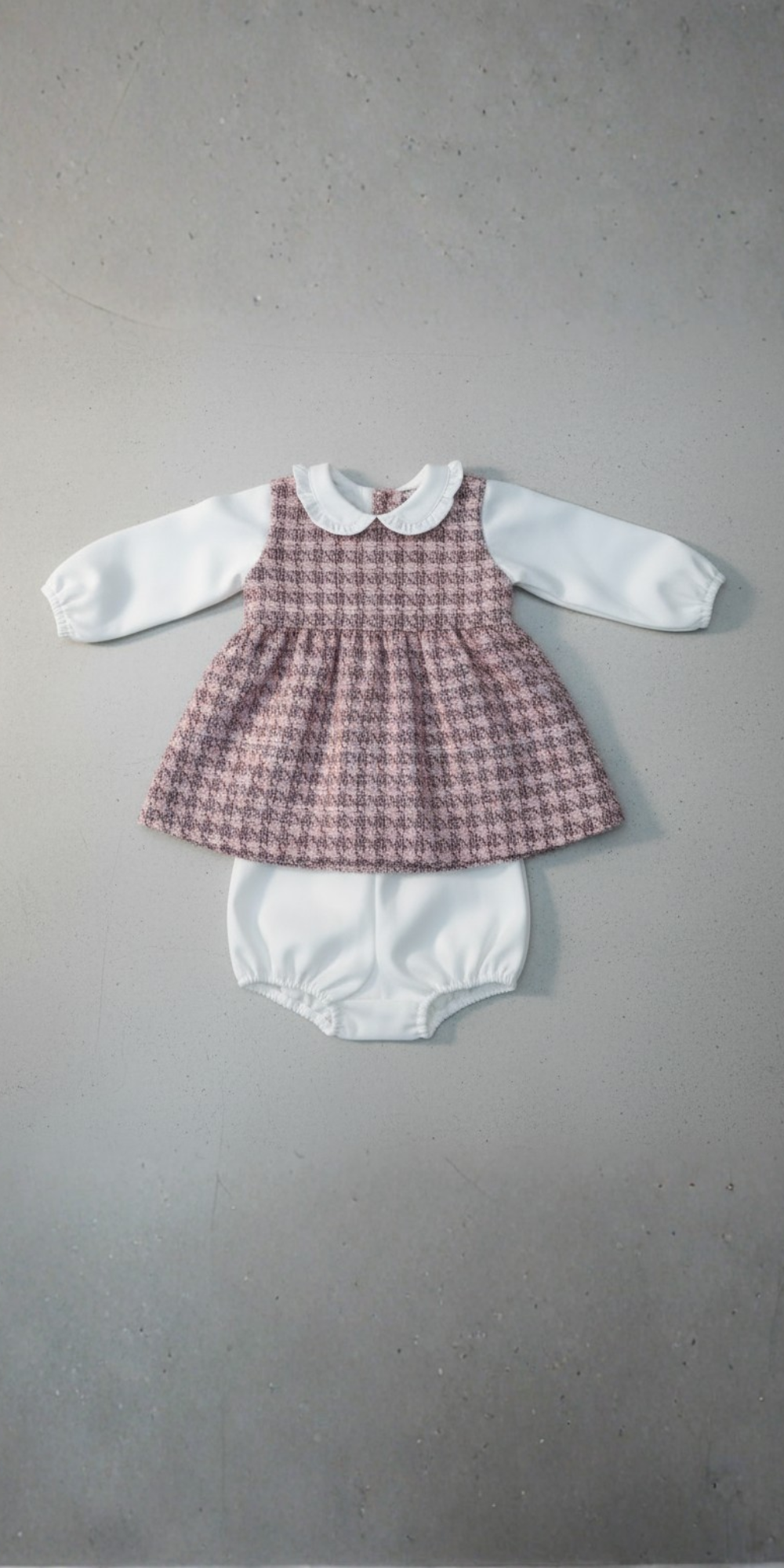 Conjunto: Vestido Tweed, Blusa y Cubrepañal | T de Triana