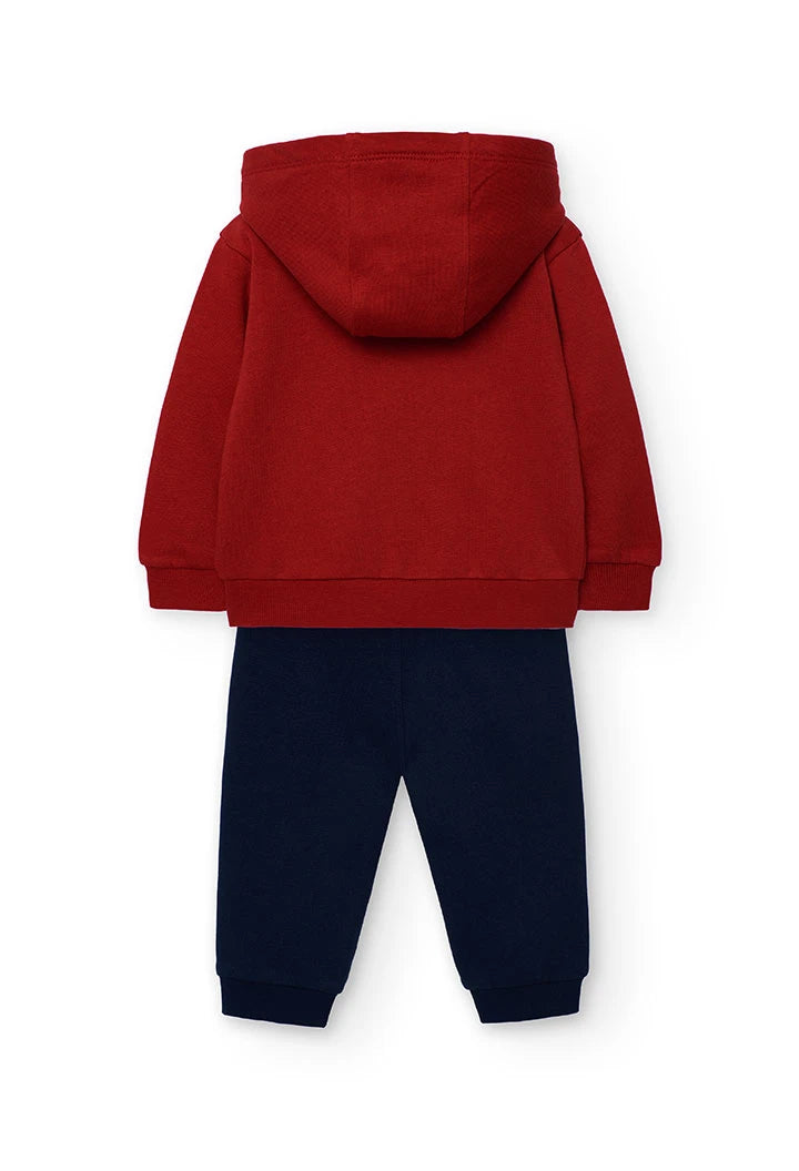 Conjunto de Sudadera Roja con Ancla y Pants Marino | Boboli