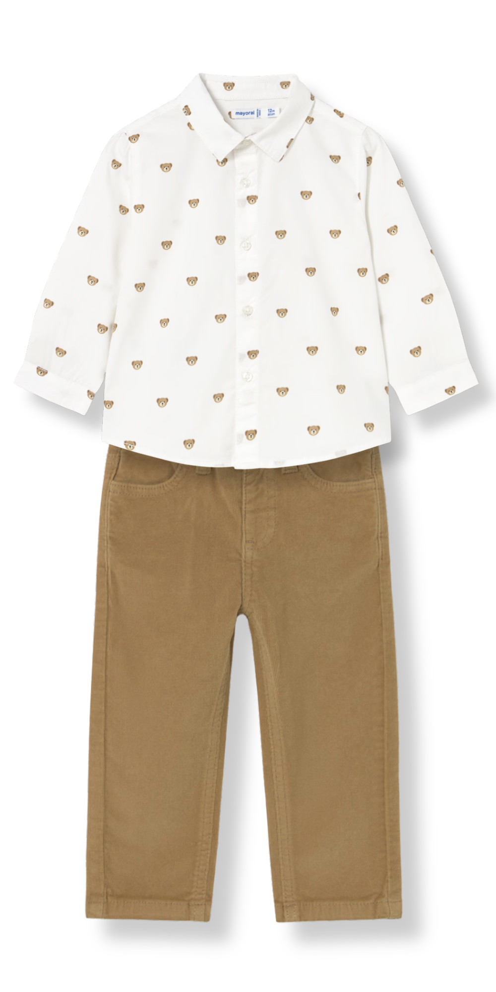 Conjunto Camisa Estampada de Osos y Pantalón de Pana | Mayoral