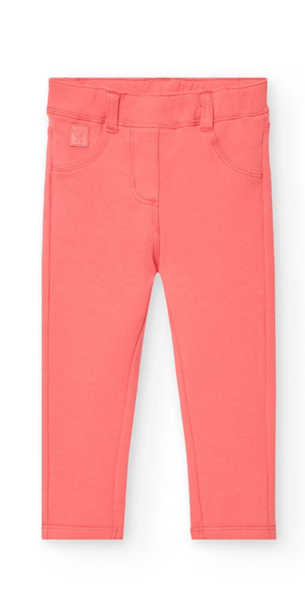 Leggings coral para niña con cintura elástica y diseño liso - Boboli