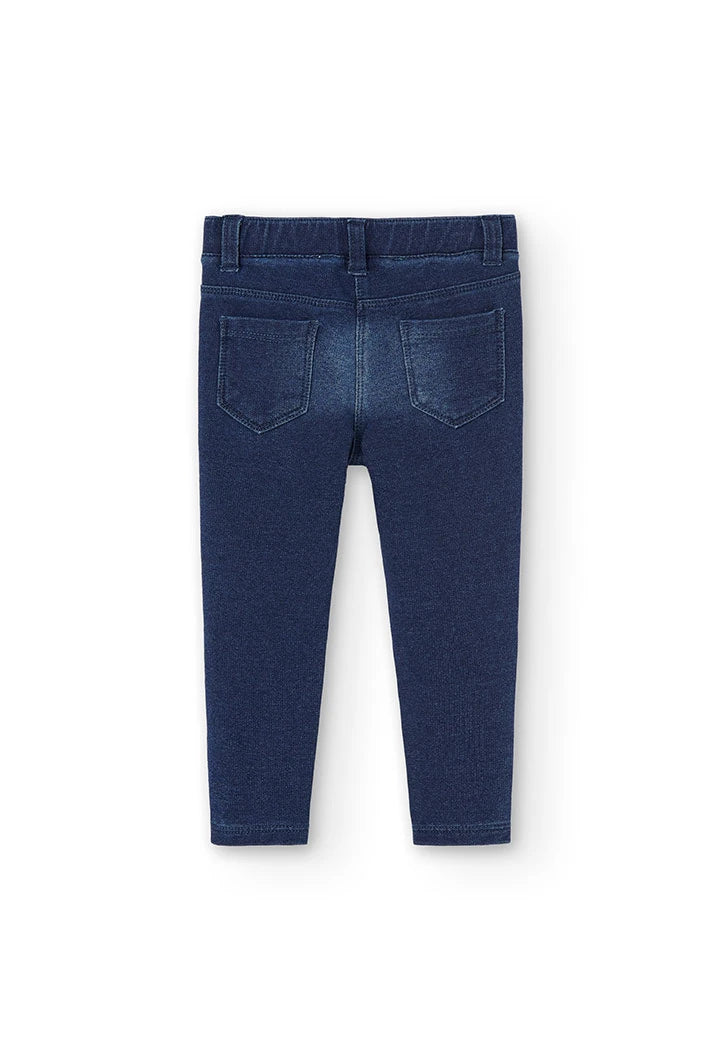 Vista trasera de leggings tipo jeans azul marino de Boboli
