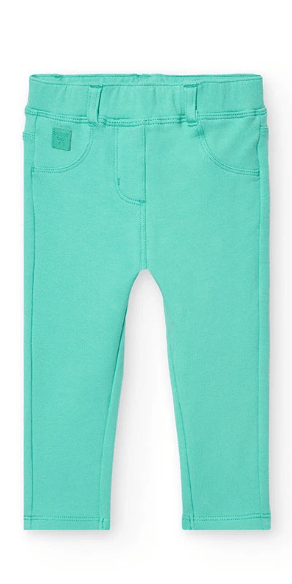 Leggings verde menta para niña de Boboli, con cintura elástica y diseño ajustado.