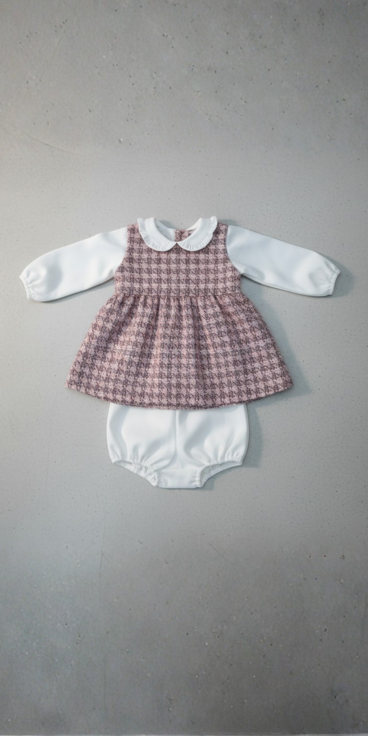 Conjunto: Vestido Tweed, Blusa y Cubrepañal | T de Triana